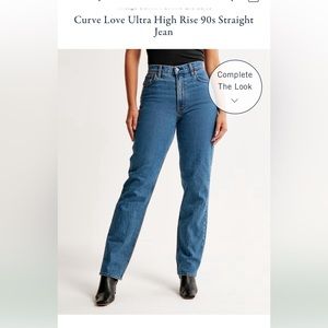 Abercrombie & Fitch The '90s Straight Ultra High Rise Curve Love Jeans 28 6